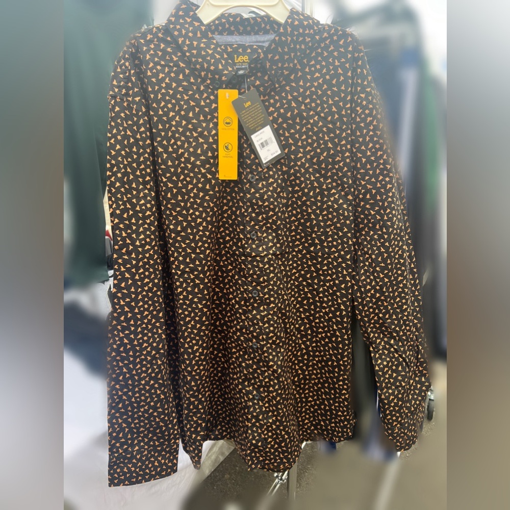 Levi's Black and Orange Patterned Shirt